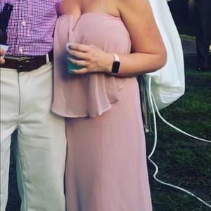 Pink Chiffon Floor Length